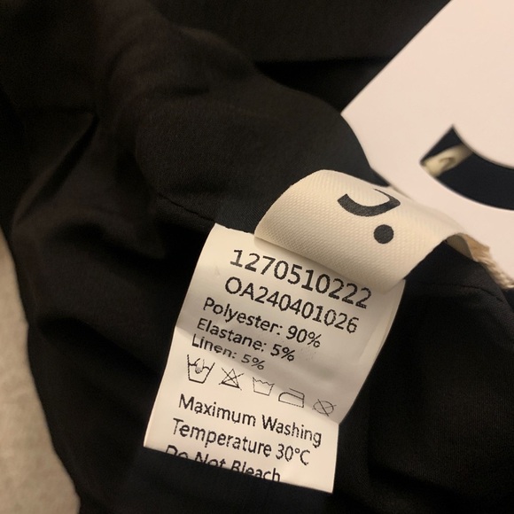 NWT REVOLVE MINIMALIST lovers COMMENSE Black Linen Blend V-Neck Dress Large Mini - Picture 6 of 16